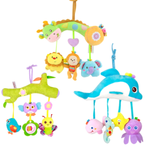 Plush cartoon animal bed hanging accessory