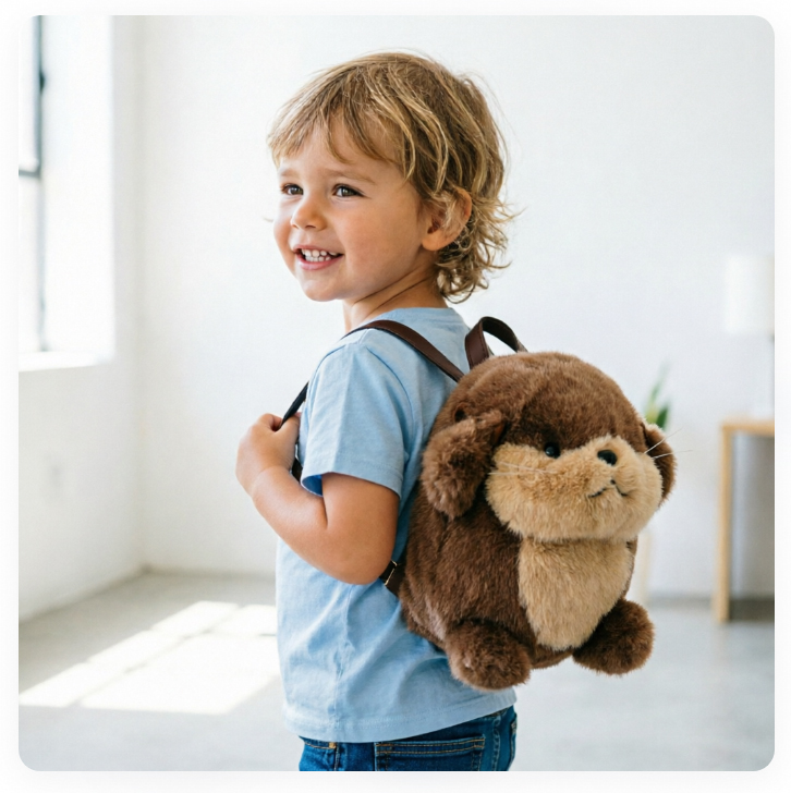 Otter & Horse Plush Animal Backpack - Image 3
