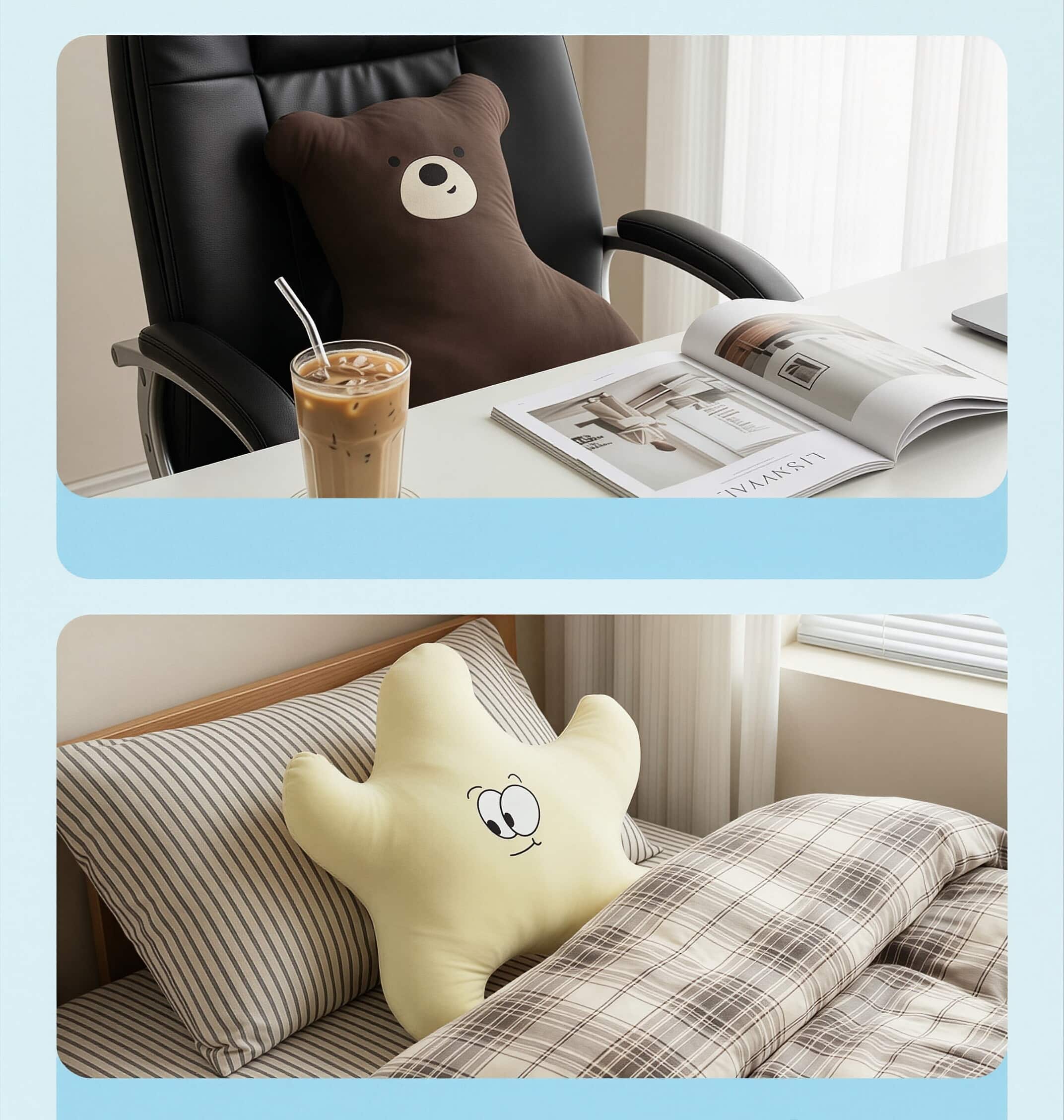 Animal office nap throw pillows collection - custom plush toy manufacturer