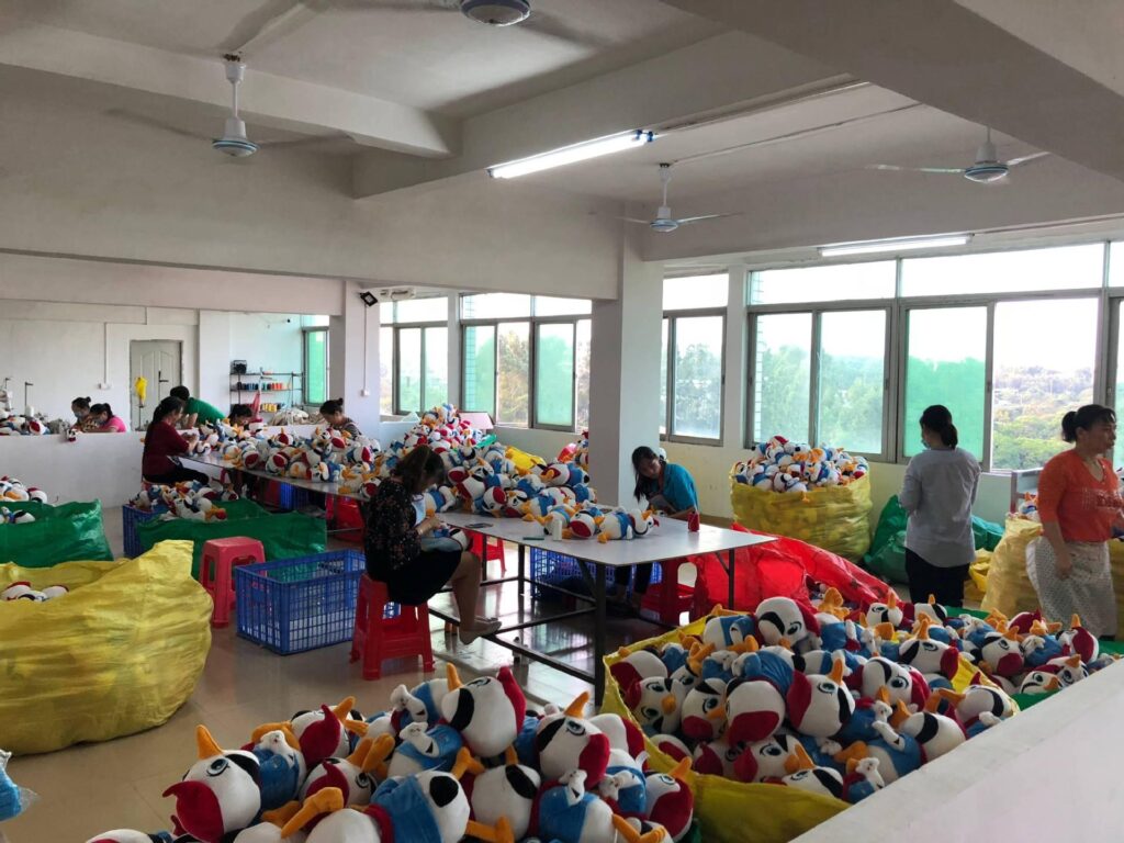 JoyPlush Toy plush factory production floor in Dongguan, China